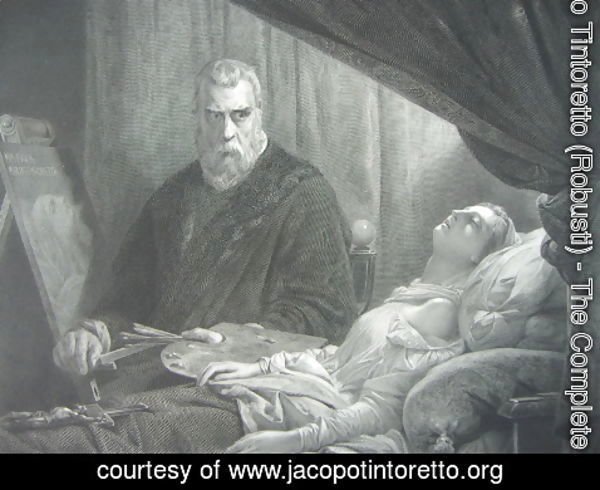 Jacopo Tintoretto (Robusti) - Tintoretto at the deathbed of his daughter