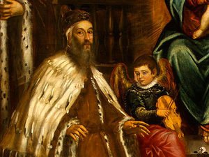 Jacopo Tintoretto (Robusti) - Doge Alvise I Mocenigo and Family Before the Madonna